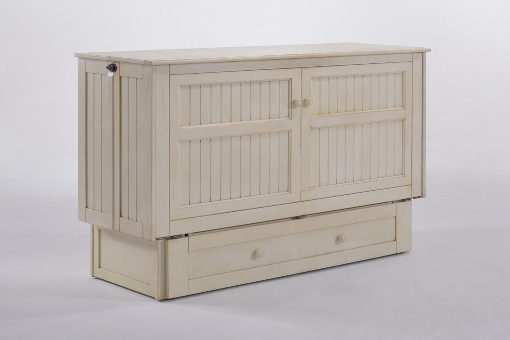 Daisy Murphy Cabinet Bed with Queen Gel Memory Foam Mattress - Available in 3 Colours - Buttercream