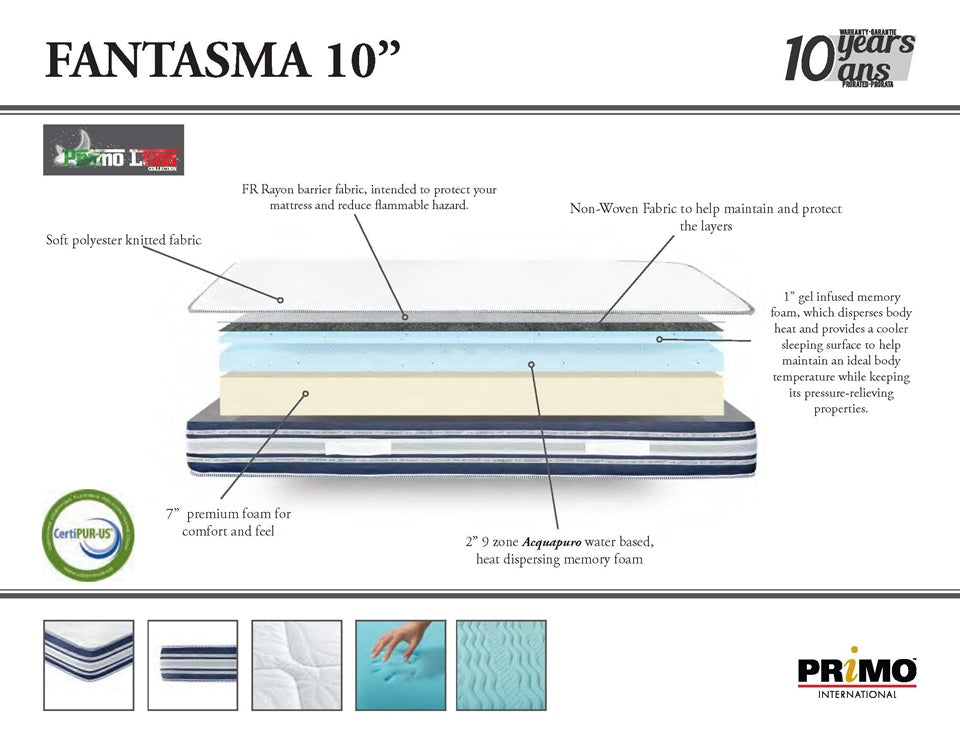 Best Sleep Mattress RV Queen Short / Mattress Only Fantasma 10" RV Mattress