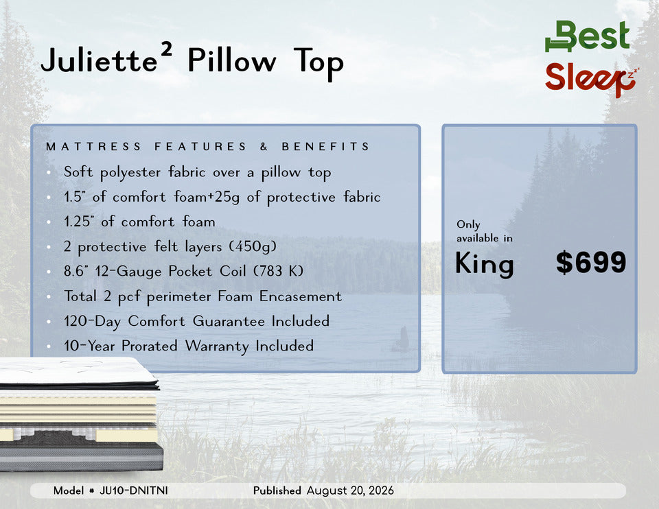 Best Sleep Mattress King / Mattress Only Juliette 2 10-inch Pillow Top King Only
