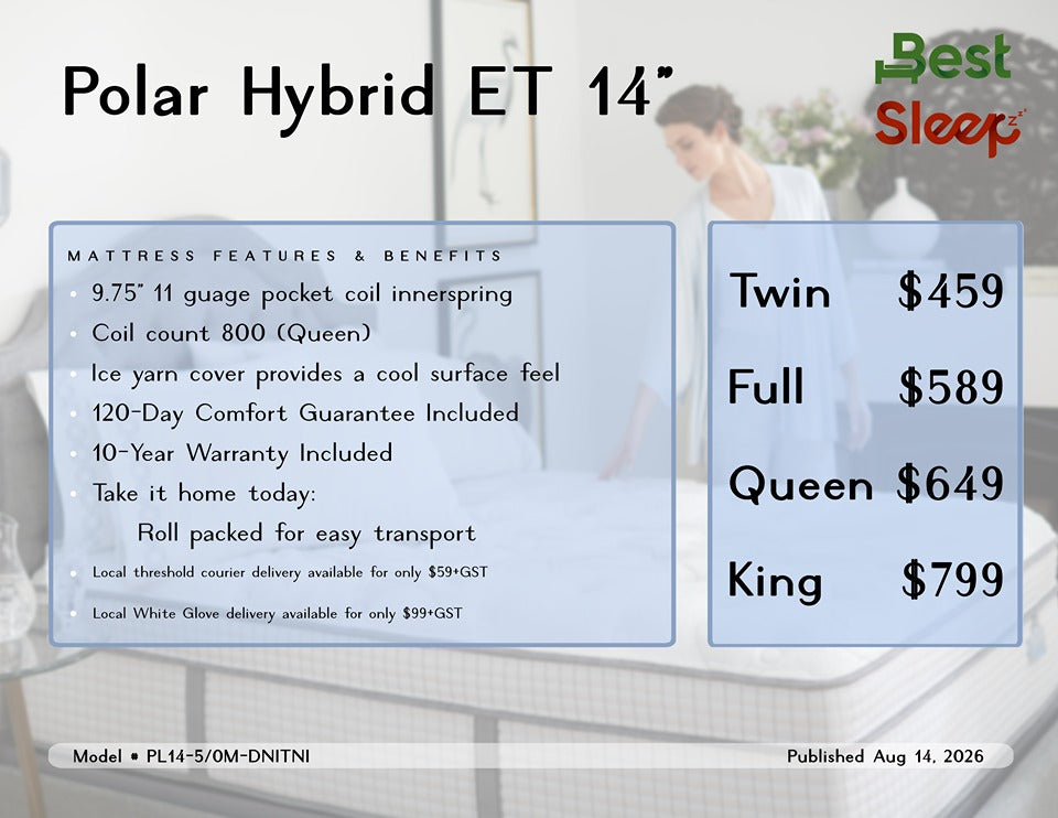 Best Sleep Mattress Polar Hybrid 14 in. Mattress