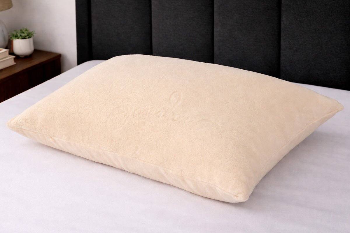 Best Sleep Pillows Organa 100% Latex-Core w/ Organic Cotton-Wool Blend Cover