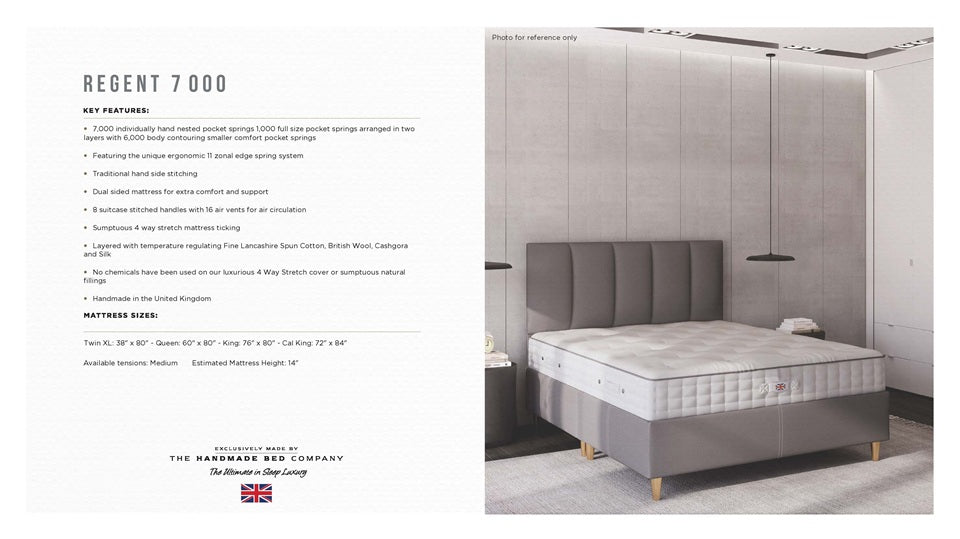 Hand Made Bed Company Mattress Regent 7000 - All Natural, No Foam, No Chemicals, Two-Sided Hybrid Mattress - Queen & King