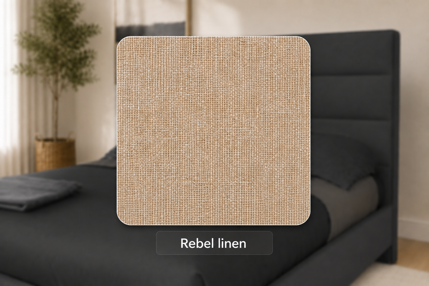Julien Beaudoin Upholstered Fabric Beds Queen / Rebel linen Adam Upholstered Platform Bed, Absolute Footboard (No Boxspring Required)