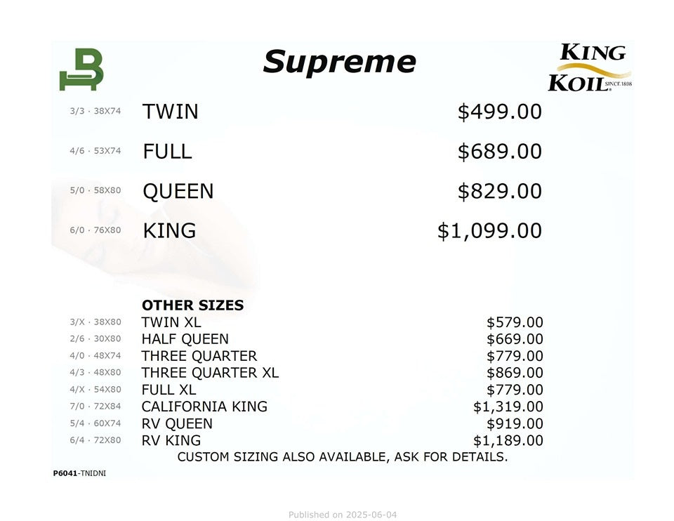 King Koil Mattress Supreme