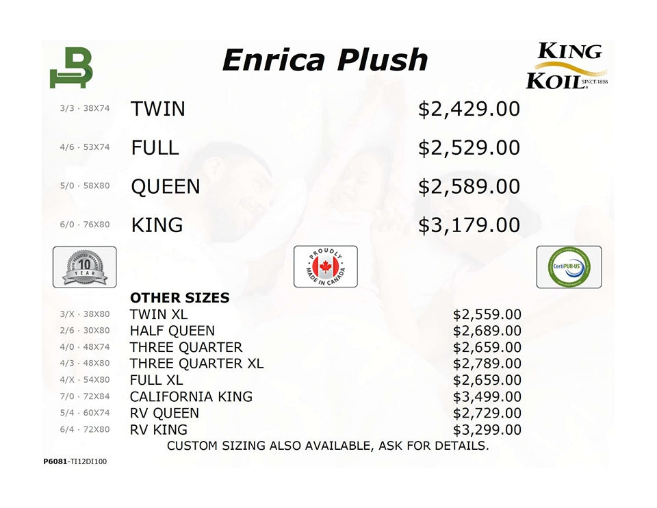 King Koil Mattress Enrica Plush Euro Top 15" Mattress by King Koil