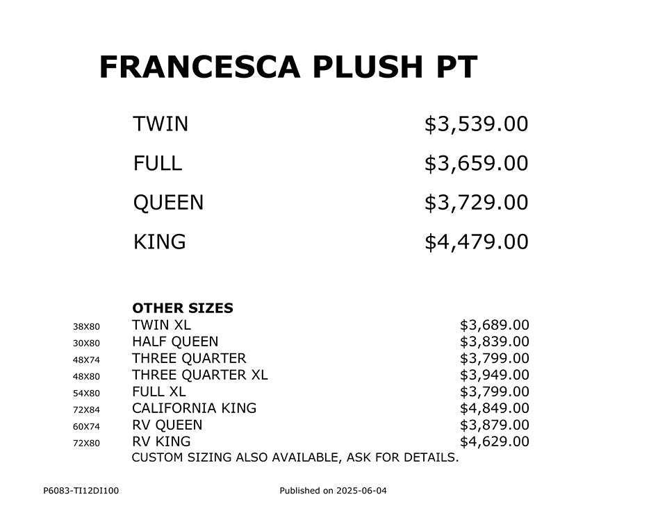 King Koil Mattress Francesca Plush Pillow Top 17" Mattress by King Koil