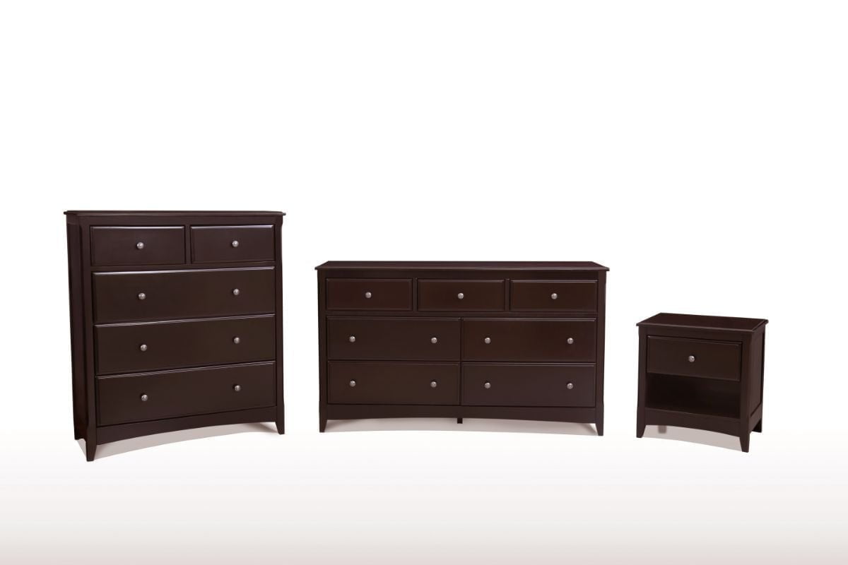 Night and Day Furniture Bedroom Dark Chocolate / 3 Piece Bundle (No Mirror) Secrets Case Goods - Dark Chocolate