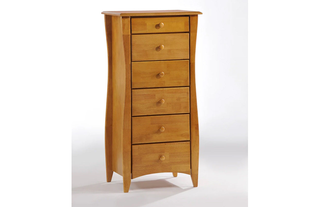 Night and Day Furniture Bedroom Medium Oak Clove Tall Chest - 6 Colours