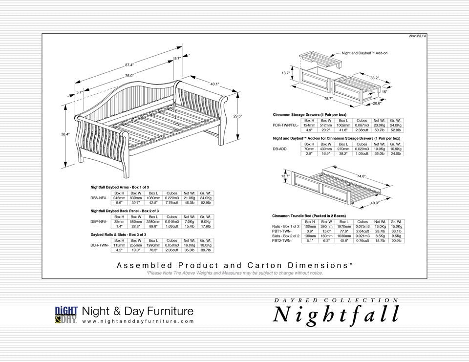 Night and Day Furniture Daybeds Nightfall Daybed