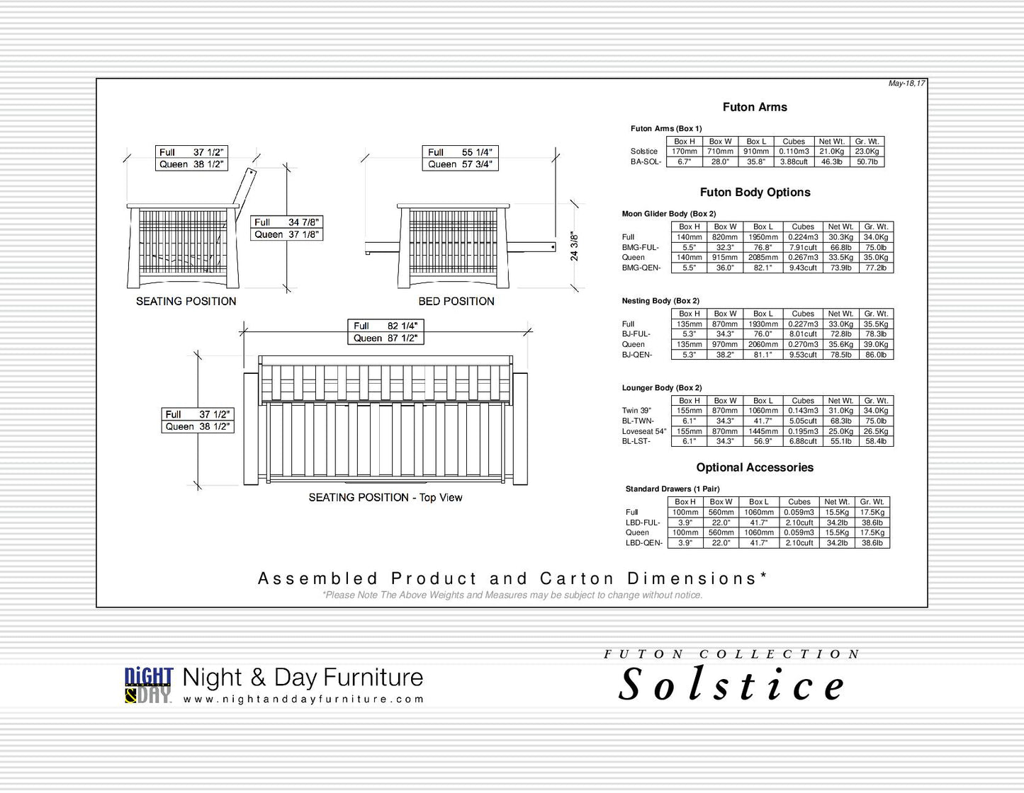 Night and Day Furniture Futons Full Futon Frame / Deluxe 8" Solstice Futon Frame with Deluxe 8" Mattress - Opportunity Buy