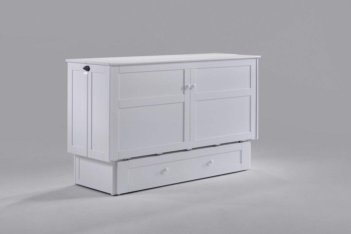 Night and Day Furniture Murphy Cabinet Beds White / No Clover Queen Size Murphy Bed Cabinet with Gel Memory Foam Mattress - Available in 3 Colours