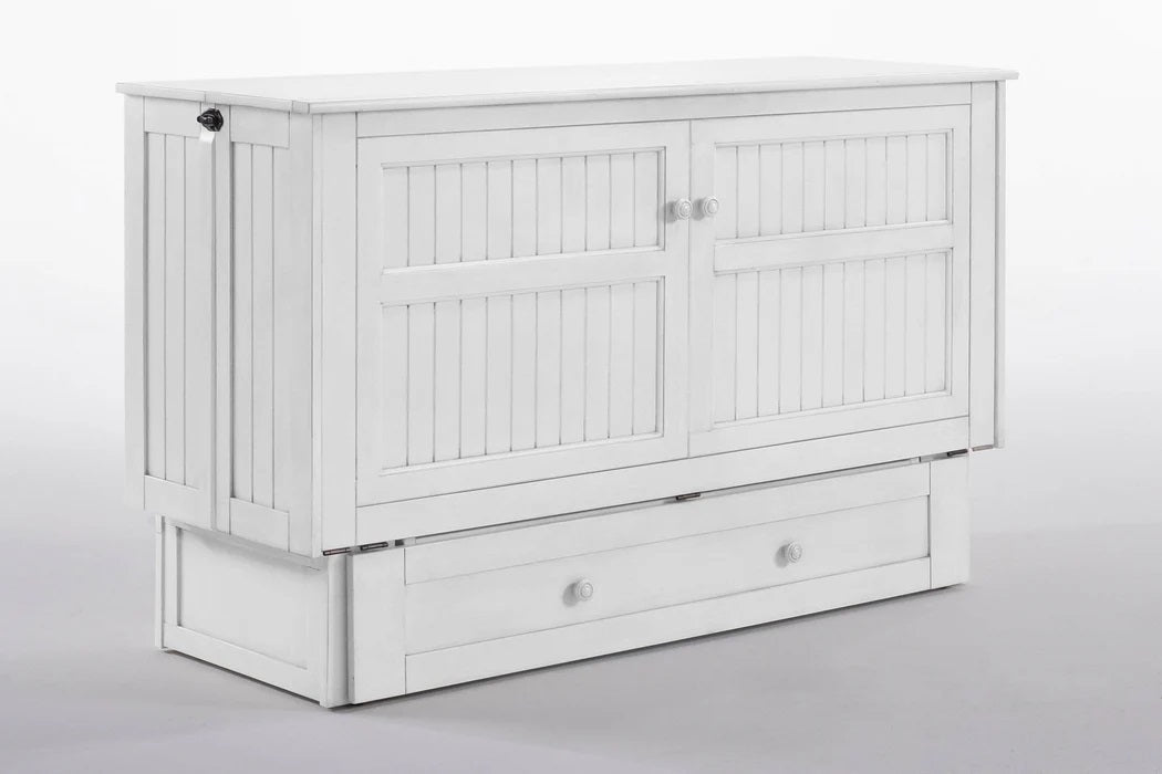 Night and Day Furniture Murphy Cabinet Beds White Daisy Murphy Cabinet Bed with Queen Gel Memory Foam Mattress - Available in 3 Colours