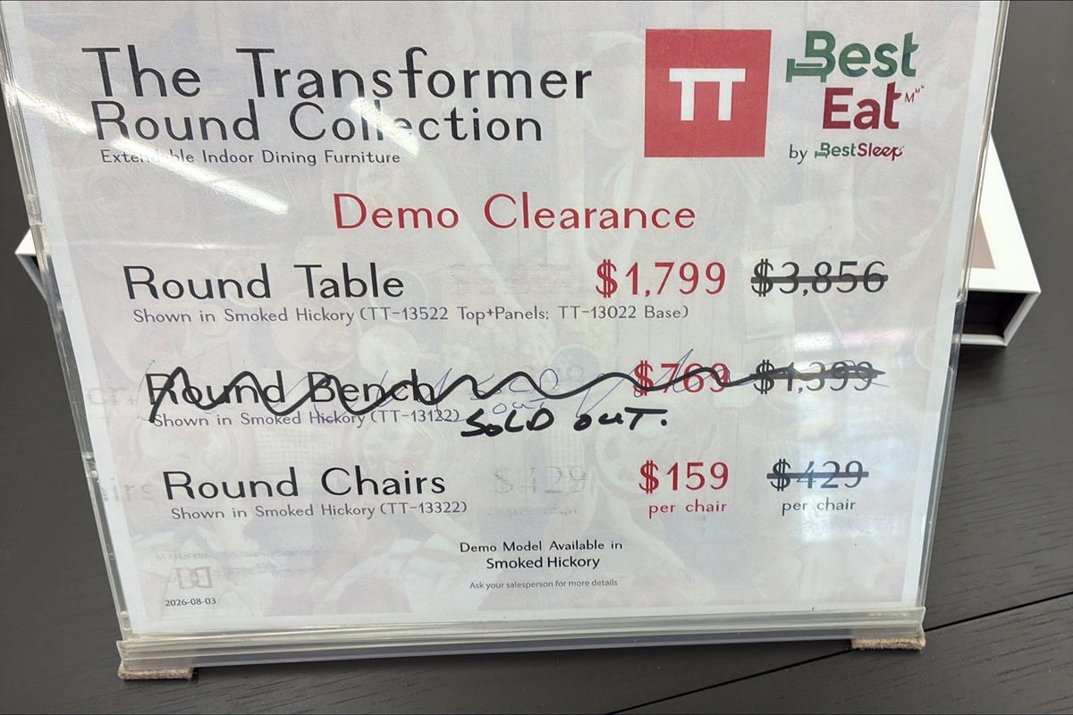 Transformer Table Round Dining Furniture Smoked Hickory Transformer Round Collection Demo Clearance