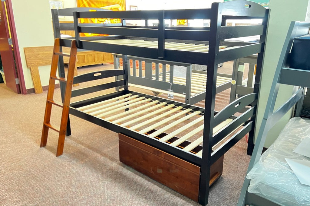 Sesame Twin/Twin Bunk Bed with Ladder & Storage Floor Model Clearance