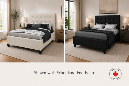 Adam Upholstered Fabric Platform Bed, Woodland Footboard (No Boxspring Required)