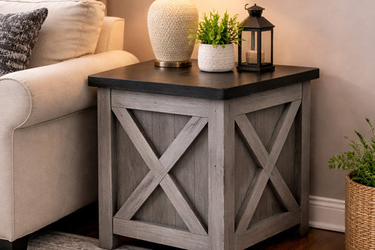 Best Sleep Centre Inc. Amish Barn Door Storage End Table - Lift Top