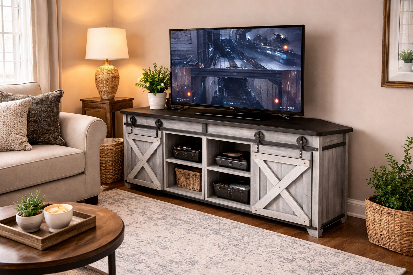 Best Sleep Centre Inc. Amish Corner Sliding Barn Door Console