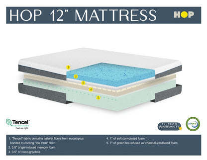 Best Sleep Centre Inc. Mattress Hop 12" Memory Foam Mattress Twin Only