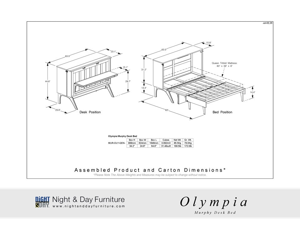 Best Sleep Centre Inc. Murphy Cabinet Beds Olympia Murphy Desk Bed Black Walnut
