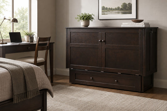 Best Sleep Centre Inc. Murphy Cabinet Beds Clover Murphy Cabinet Bed Chocolate (WS)