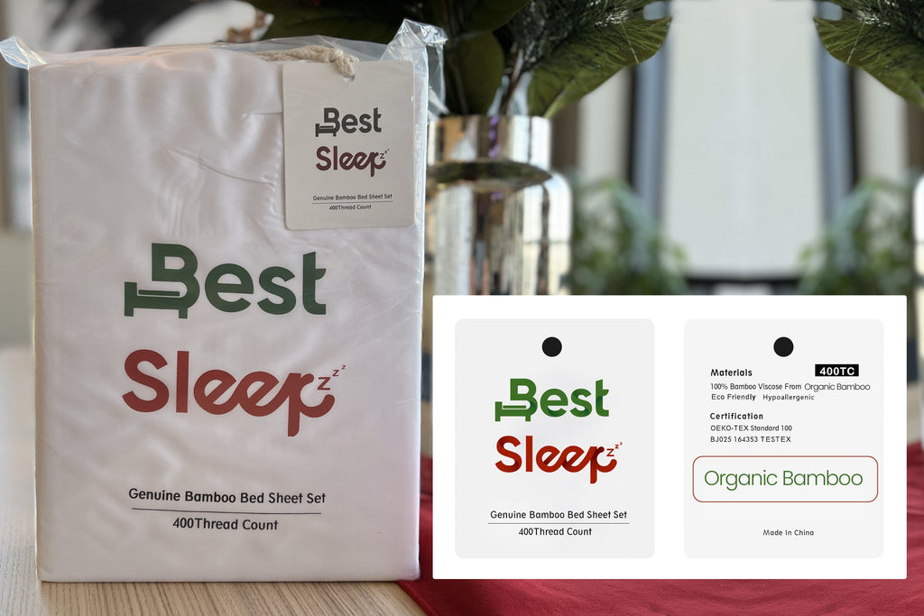 Best Sleep Centre Sheets White Organic Queen Bamboo Sheets (17" Drop) - Shipping within Canada Included!