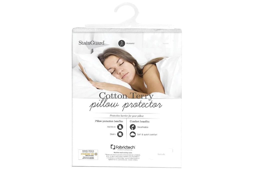 Best Sleep Centre Sleep Accessories StainGuard Cotton Terry Pillow Protector in Queen Only