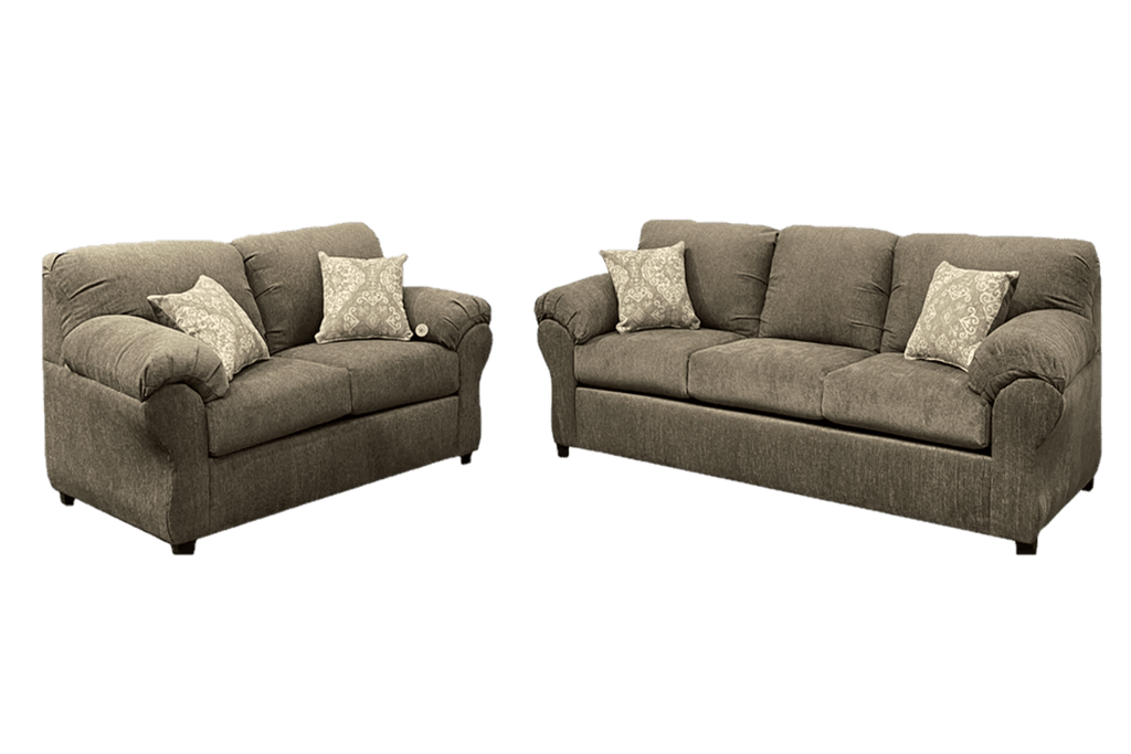 Best Sleep Direct Opportunity Buys Griffith Sofa Loveseat Set (Available in Brown) CLEARANCE