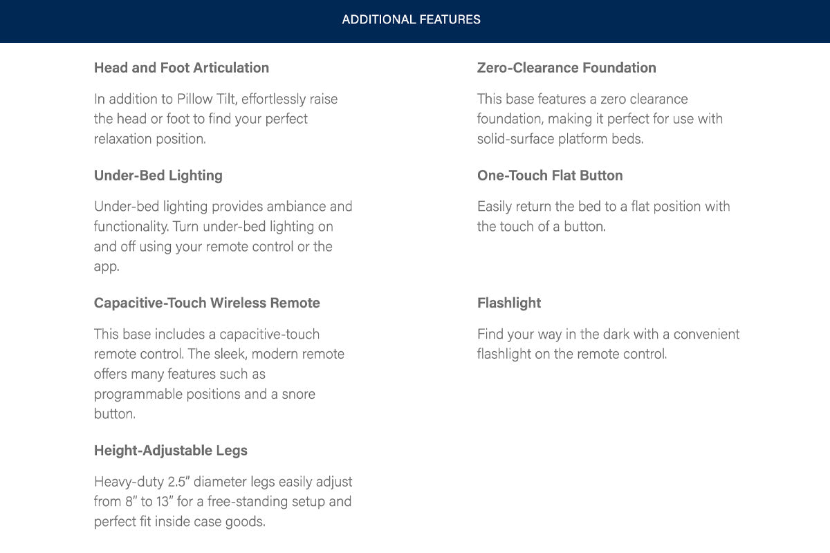 Best Sleep Electric Adjustable Beds Prodigy Lumbar 2.0 Queen Lifestyle Adjustable Base