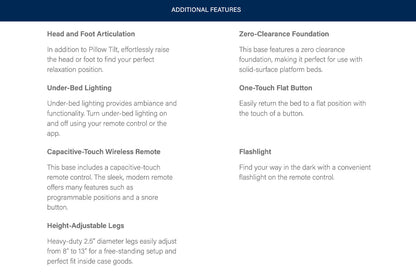 Best Sleep Electric Adjustable Beds Prodigy Lumbar 2.0 Queen Lifestyle Adjustable Base