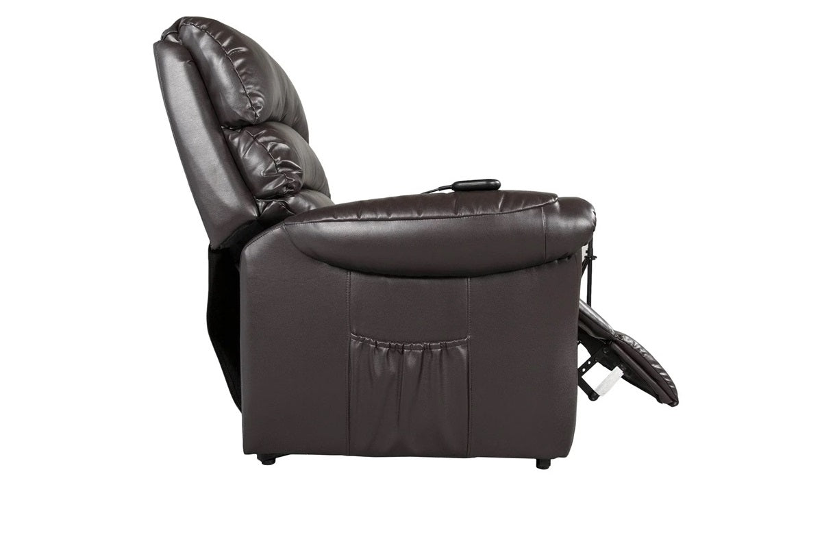 Best Sleep Lift Chair Bonded Leather Dark Brown Fresna Lift Chair