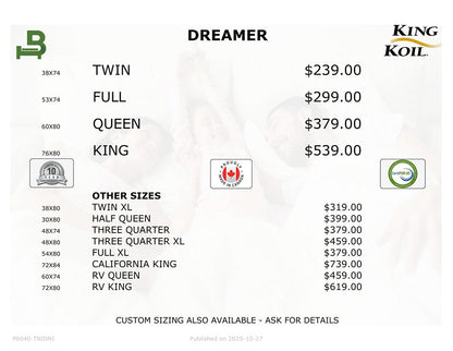 Best Sleep Mattress Dreamer Budget Mattress