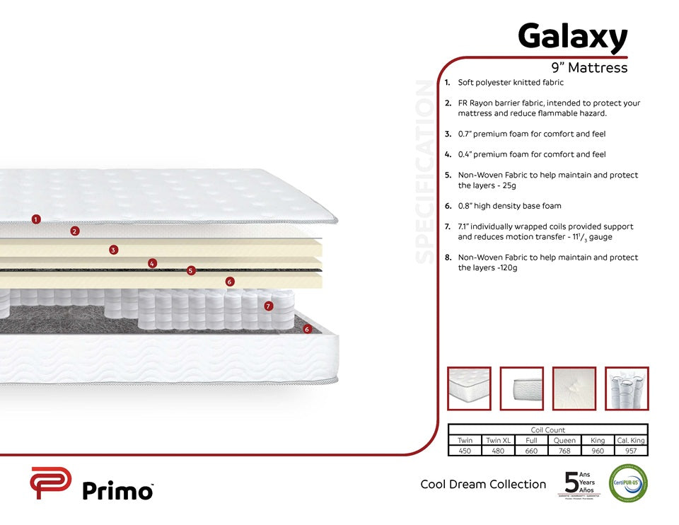 Best Sleep Mattress Galaxy 9"