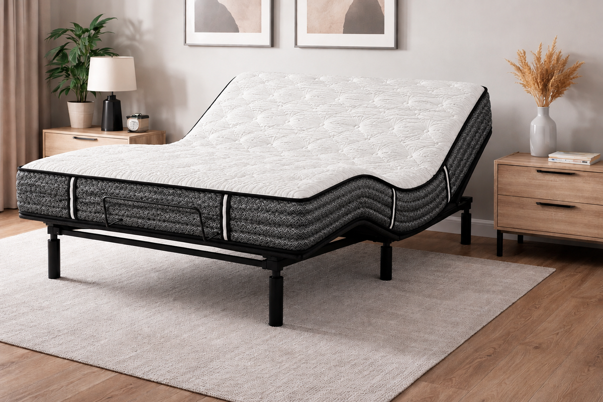 Best Sleep Mattress Queen Majesty Tight Top Pocket Coil 12" with Boston Adjustable Base SS-28