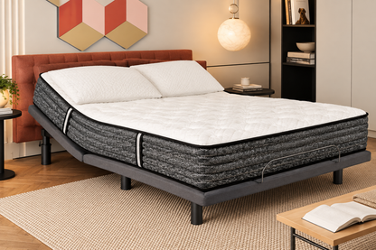 Best Sleep Mattress Queen Majesty Tight Top Pocket Coil 12" with London Adjustable Base S-45