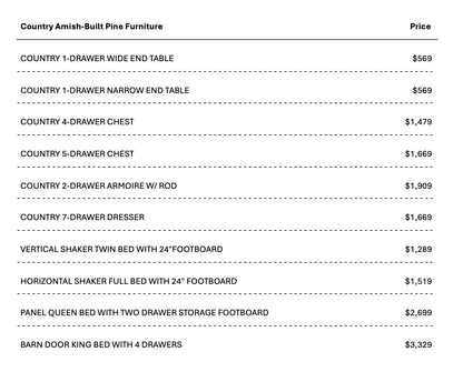 Best Sleep Solid Pine Bedroom Furniture Amish Pine Bedroom Suite - The Country Line