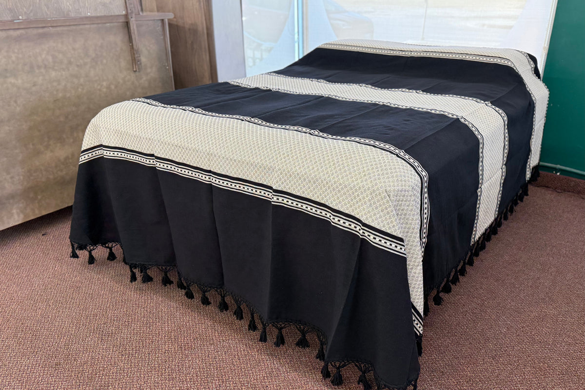 Biuluz Telar Sleep Accessories Traditional Oaxacan Artisan Bedspread - Hand-Crafted, Loom Spun - Turquoise