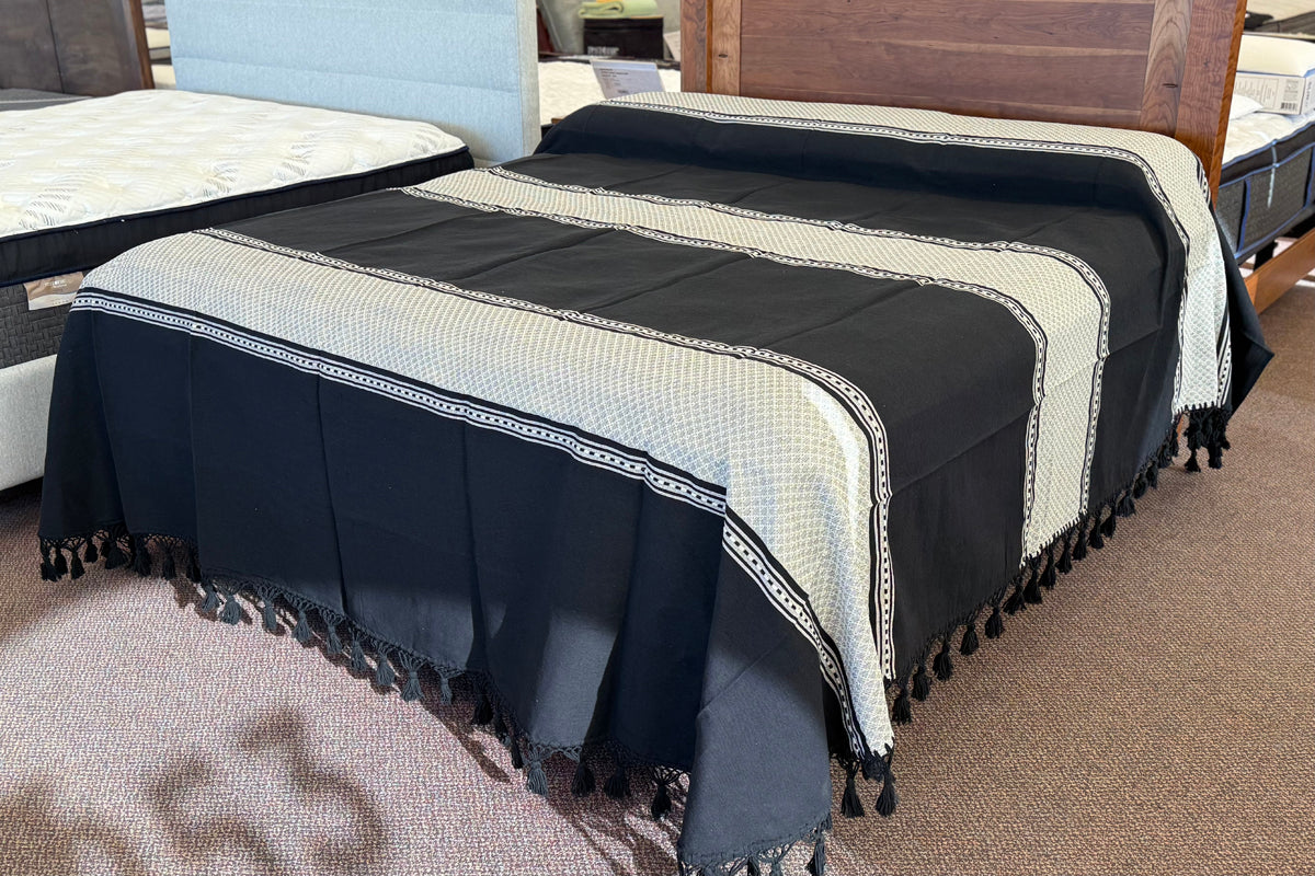 Biuluz Telar Sleep Accessories Traditional Oaxacan Artisan Bedspread - Hand-Crafted, Loom Spun - Turquoise