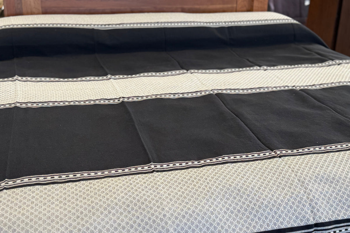 Biuluz Telar Sleep Accessories Traditional Oaxacan Artisan Bedspread - Hand-Crafted, Loom Spun - Turquoise