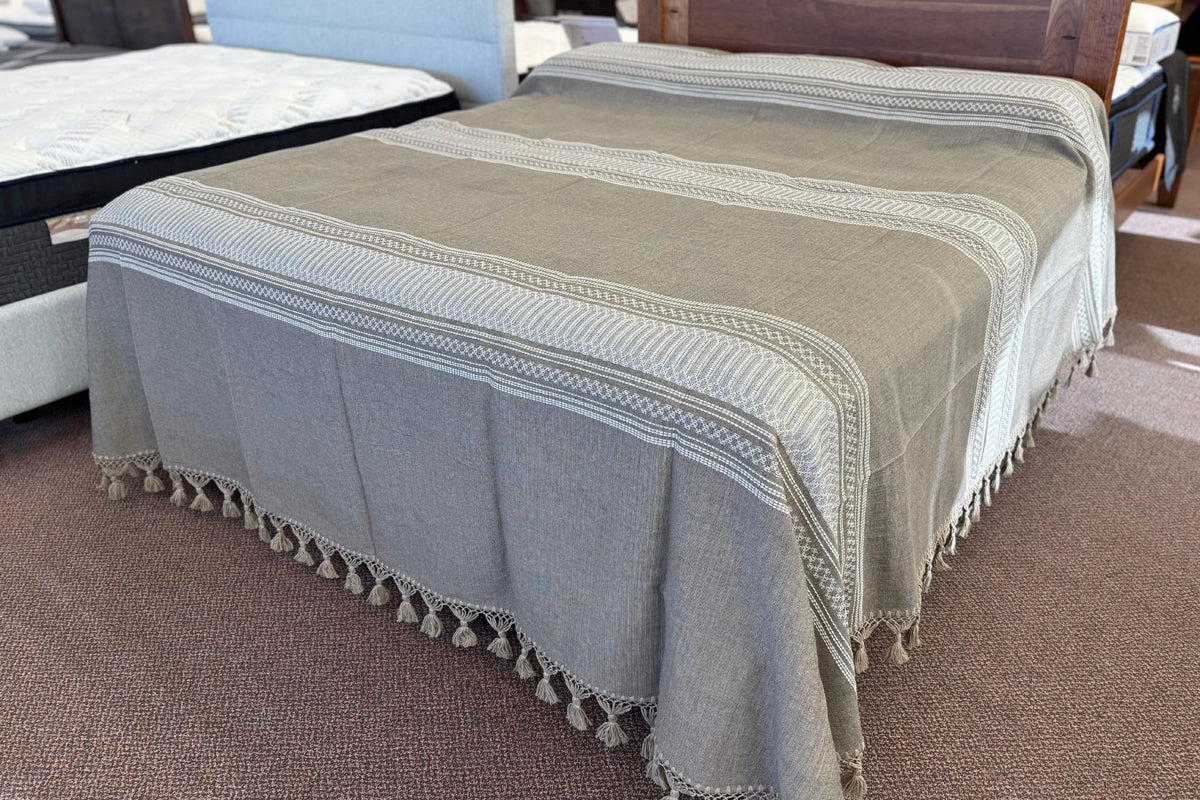 Biuluz Telar Sleep Accessories Traditional Oaxacan Artisan Bedspread - Hand-Crafted, Loom Spun - Turquoise