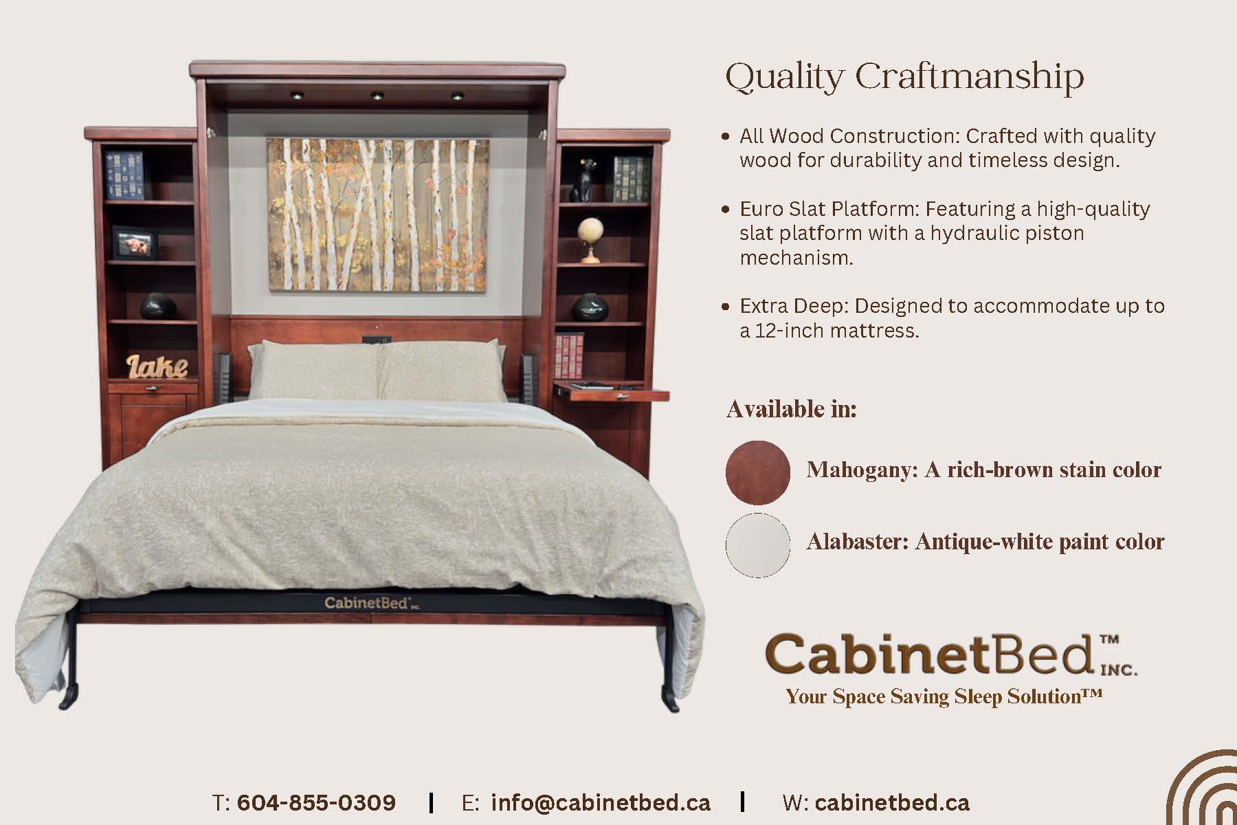 CabinetBed Wall Beds No Side Towers / Alabaster Aspen Wallbed