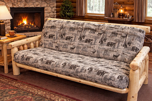 Fireside Log Furniture Futons Amish Lodge Pole Pine Futon Frame & Mattress
