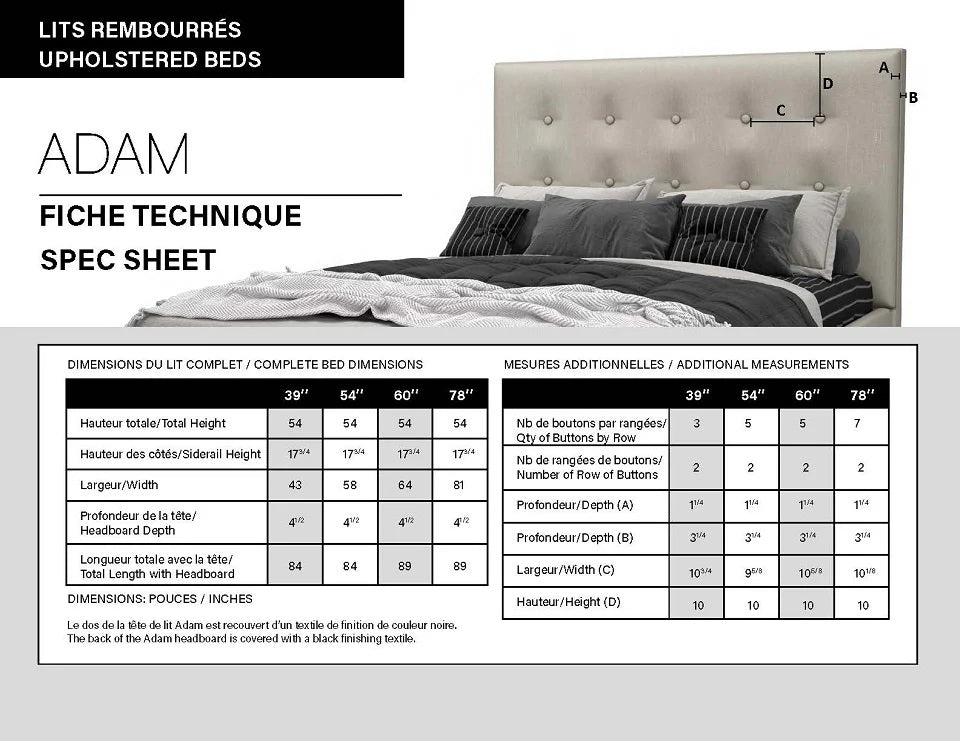 Julien Beaudoin Upholstered Fabric Beds Adam Upholstered Fabric Bed