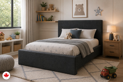Julien Beaudoin Upholstered Fabric Beds Ennis Upholstered Kids Fabric Platform Bed with Absolute Footboard (No Boxspring Required)