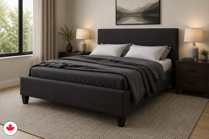 Julien Beaudoin Upholstered Fabric Beds Ennis Upholstered Fabric Platform Bed with Woodland Footboard (Boxspring Required)