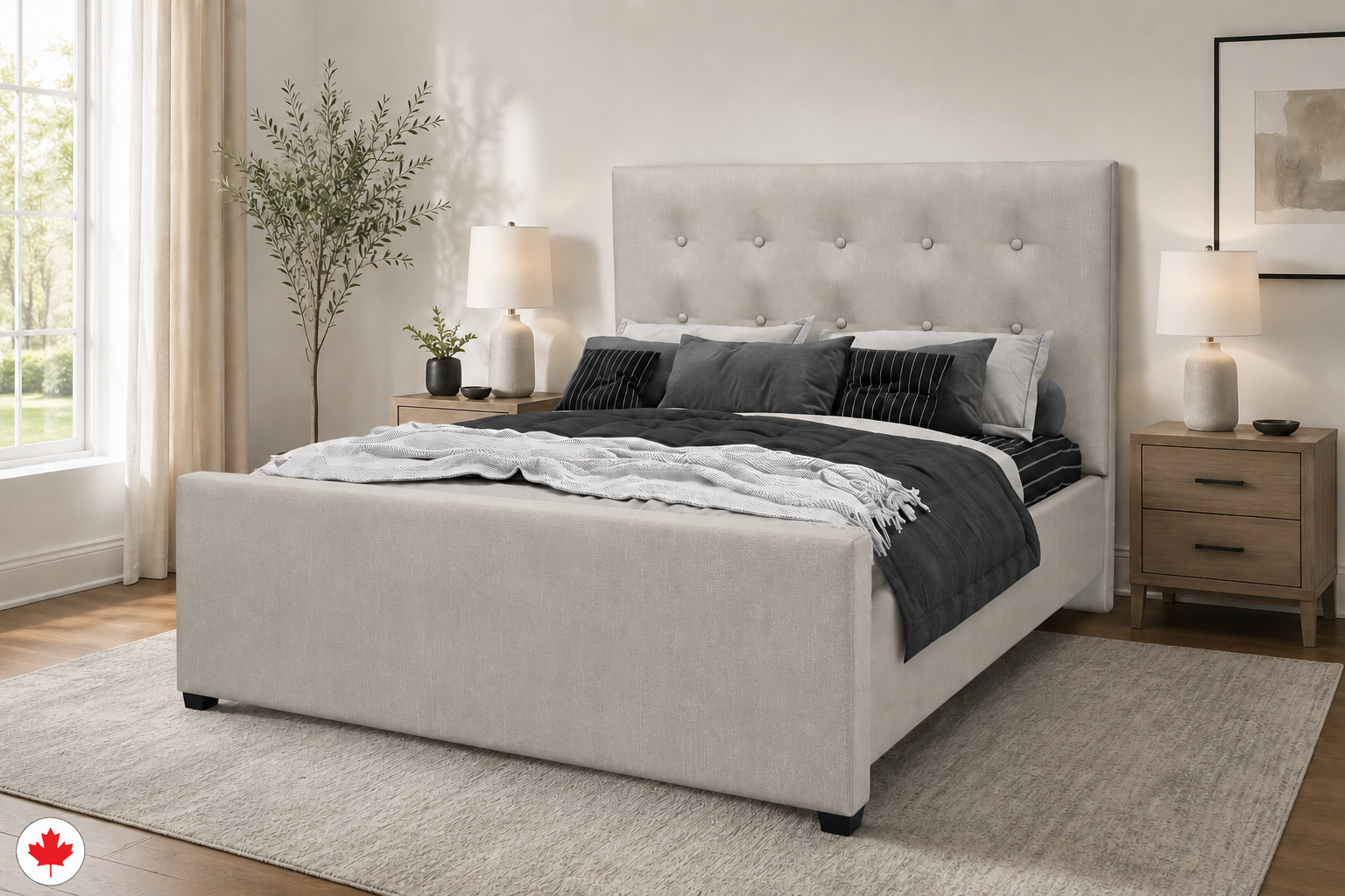 Julien Beaudoin Upholstered Fabric Beds Adam Upholstered Platform Bed, Absolute Footboard (Boxspring Required)