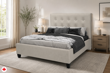 Julien Beaudoin Upholstered Fabric Beds Adam Upholstered Platform Bed, Woodland Footboard (Boxspring Required)