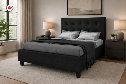 Julien Beaudoin Upholstered Fabric Beds Adam Upholstered Platform Bed, Woodland Footboard (Boxspring Required)