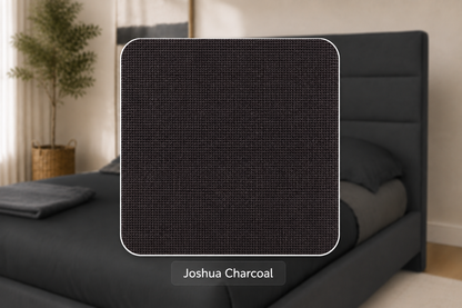 Julien Beaudoin Upholstered Fabric Beds Queen / Joshua Charcoal Adam Upholstered Platform Bed, Absolute Footboard (No Boxspring Required)