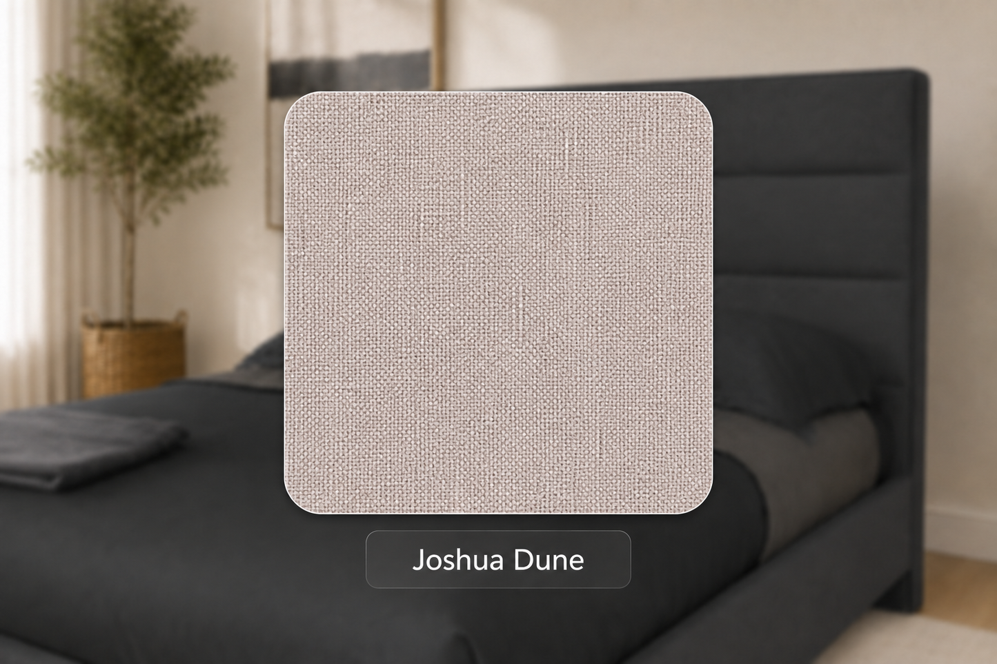 Julien Beaudoin Upholstered Fabric Beds Queen / Joshua Dune Adam Upholstered Platform Bed, Absolute Footboard (No Boxspring Required)
