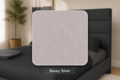Julien Beaudoin Upholstered Fabric Beds Queen / Basey Silver Adam Upholstered Platform Bed, Absolute Footboard (No Boxspring Required)